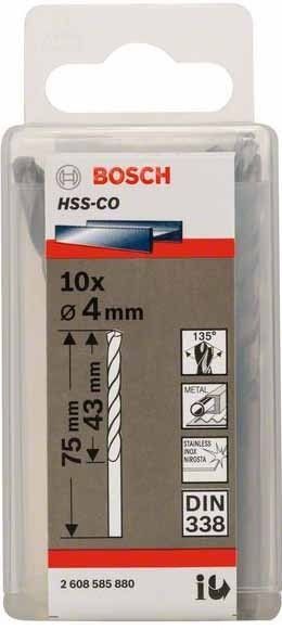 Сверло по металлу HSS-Co 4,0x43x75 мм (10 шт) BOSCH 2.608.585.880