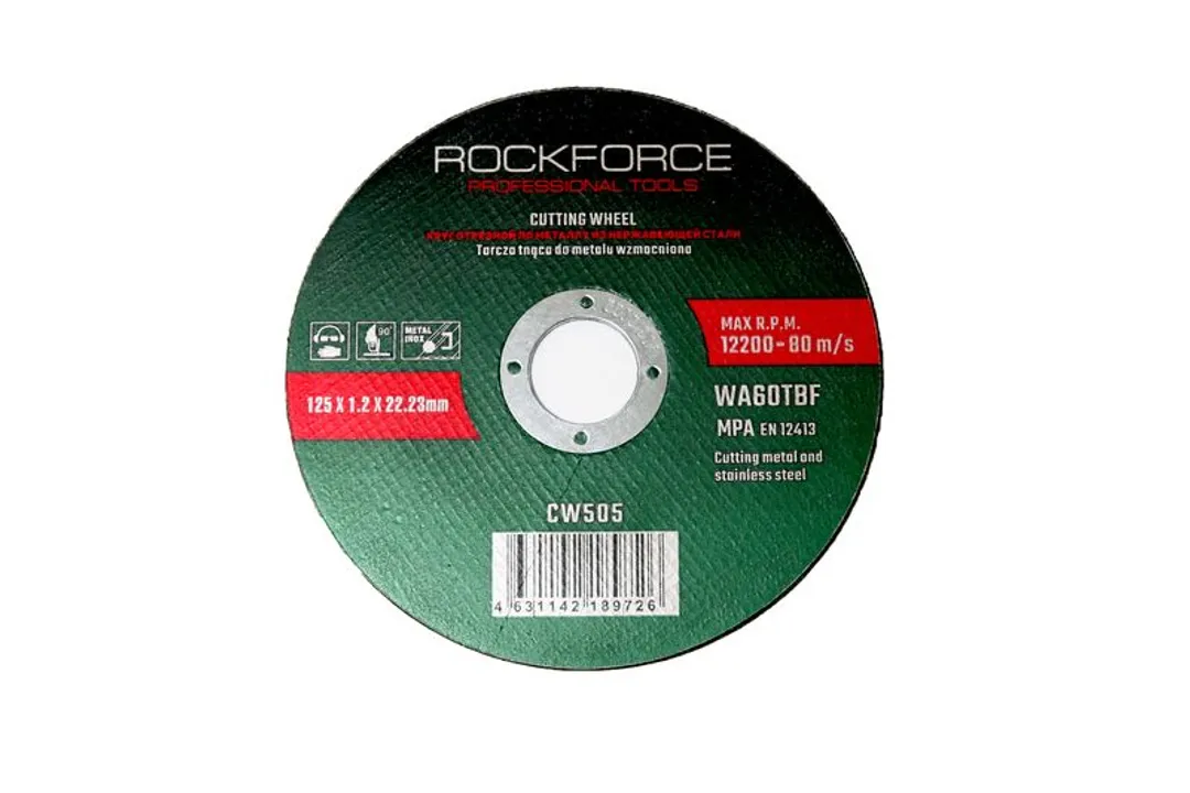 Круг отрезной по металлу 115x3.2x22.23 мм. Rock FORCE RF-CW104