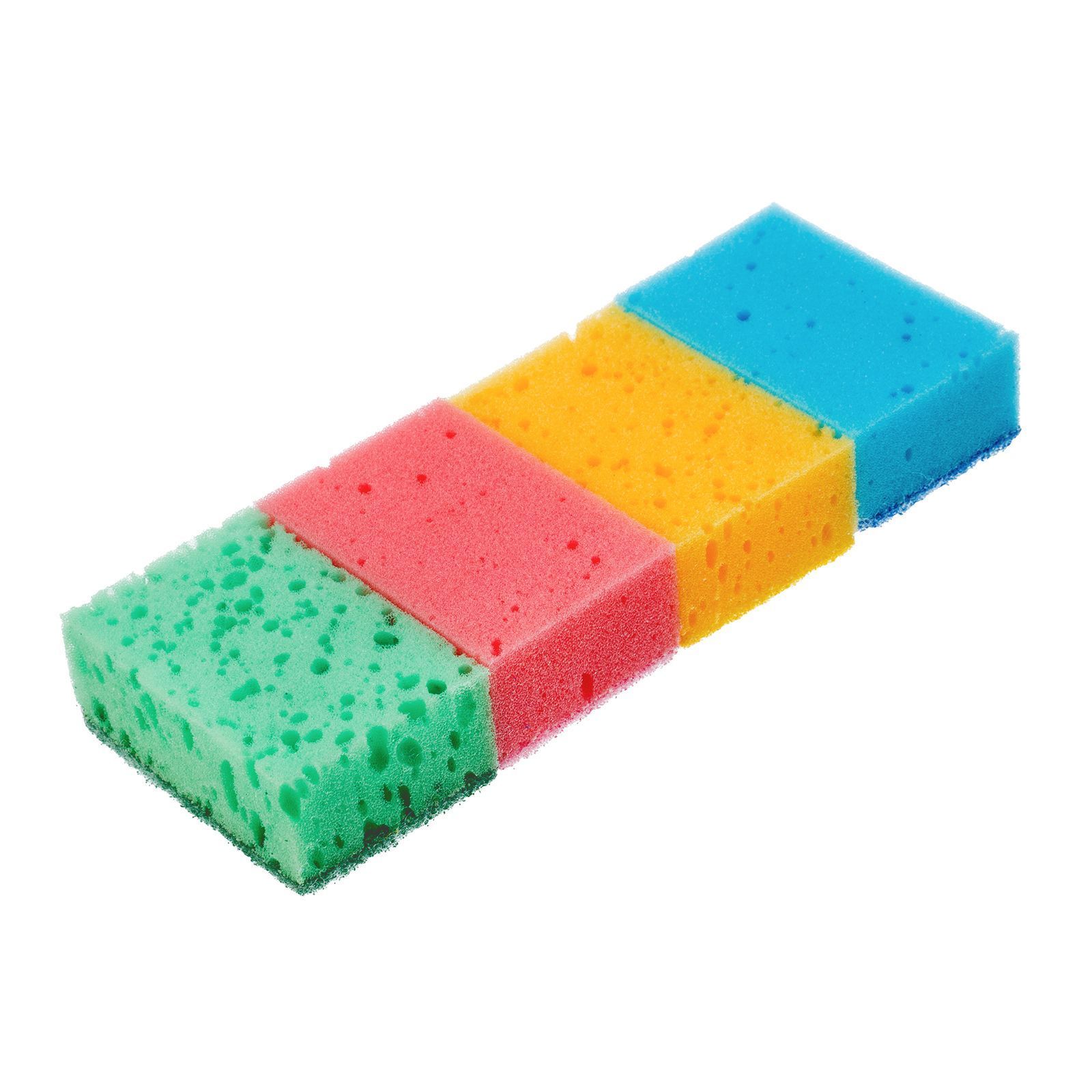 Губки для посуды Coral, 95x64x36 мм, 4 шт. PALISAD 923585