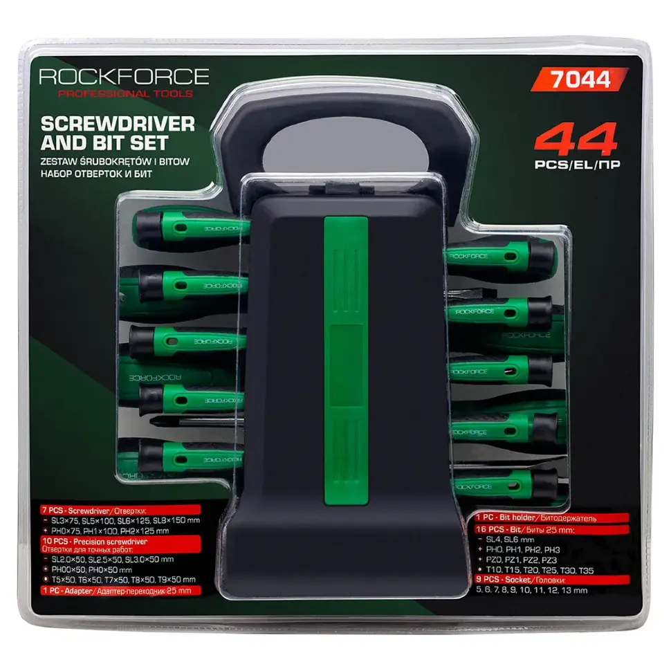 Отвертки в комплекте с битами, набор 44пр. RockFORCE Rock FORCE RF-7044