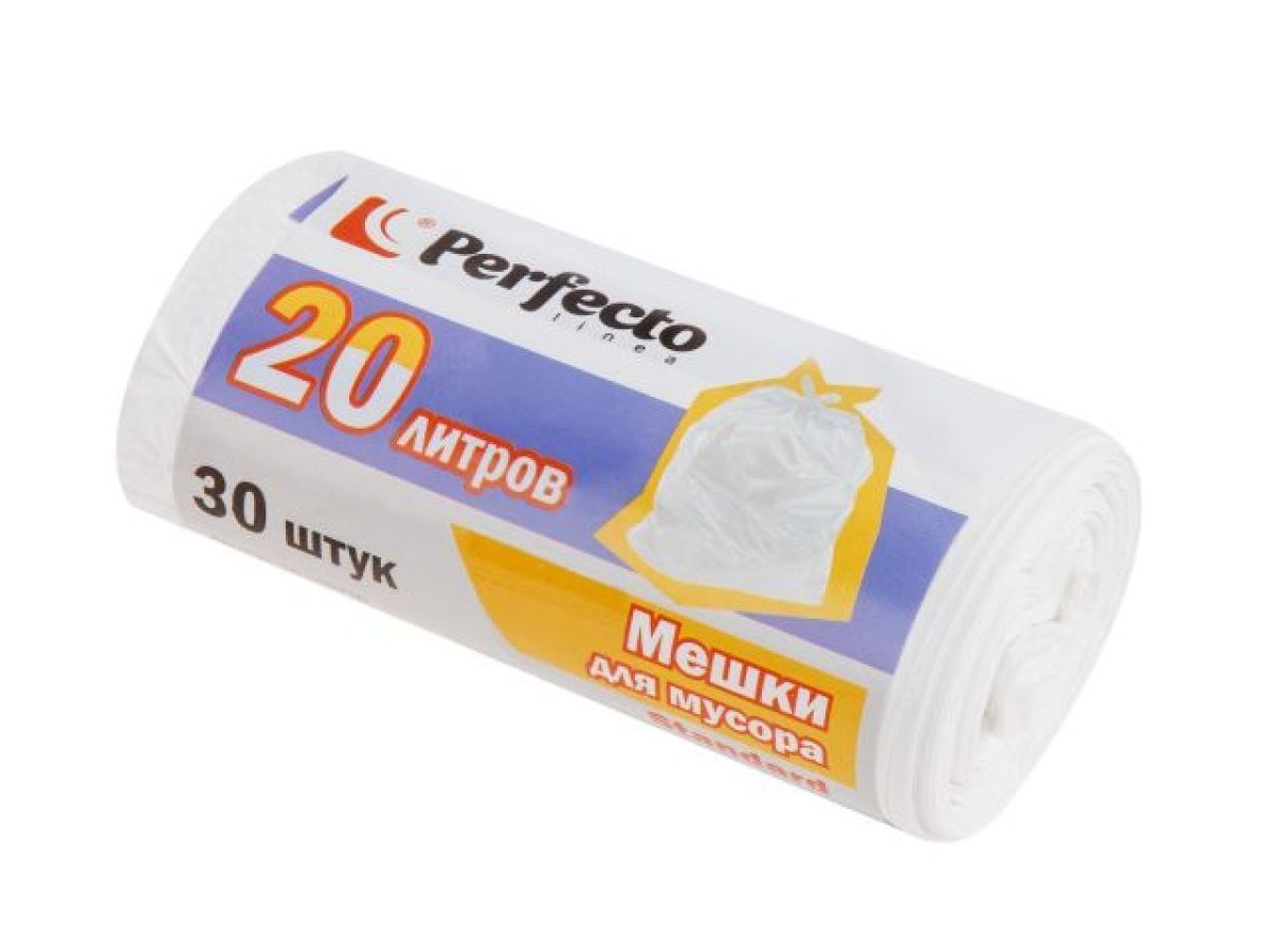 Мешки для мусора Standard, 20 л, 30 шт., белые PERFECTO LINEA 46-105710