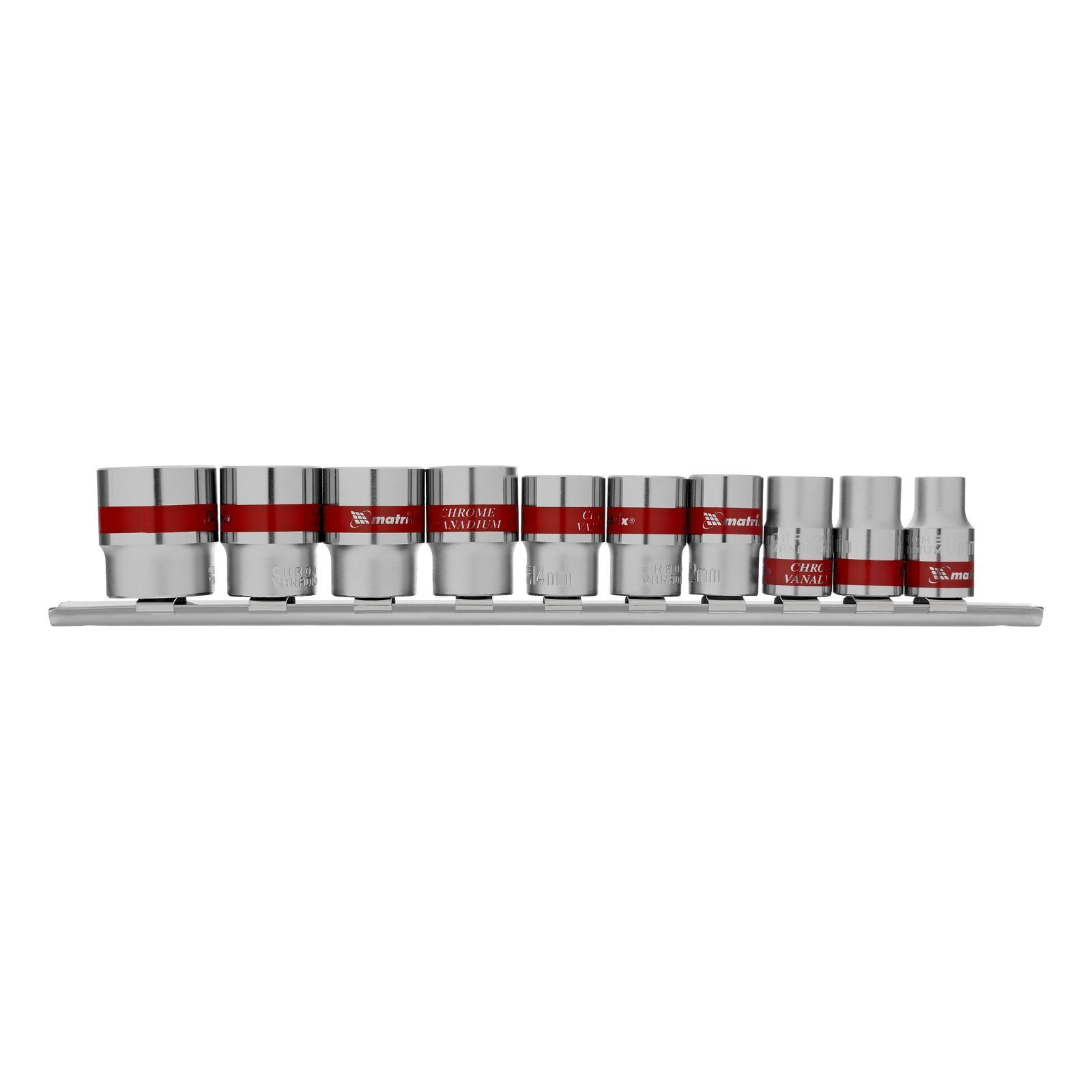 Набор универсальных торцевых головок 3/8", Spline, CrV, 10шт., 8-19мм, Matrix 13593