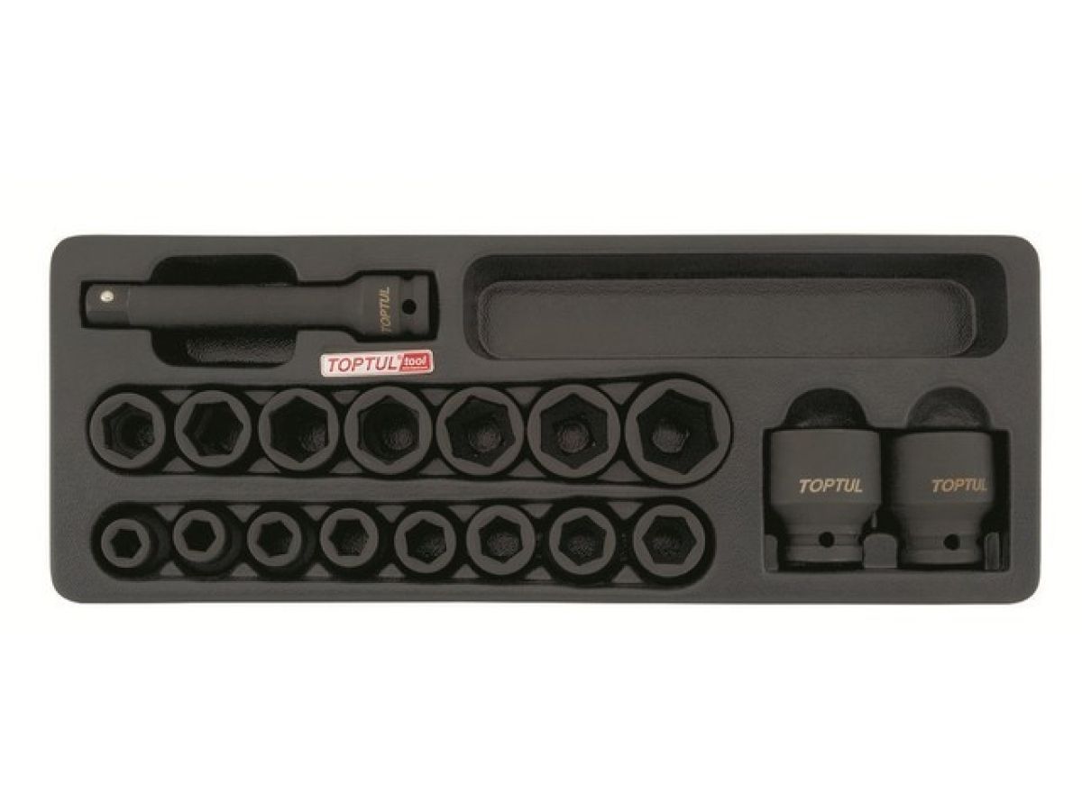 Набор головок ударных 1/2", 6гр, 18пр. (10-30мм) Toptul GCAT1807