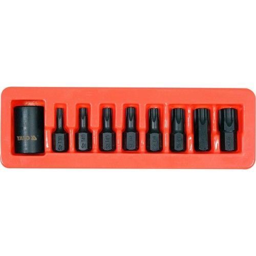 Головки-Насадки ударные 1/2"TORX Т30-T70, CrMo, CrV, S2 (набор 9пр.)  YATO YT-10664