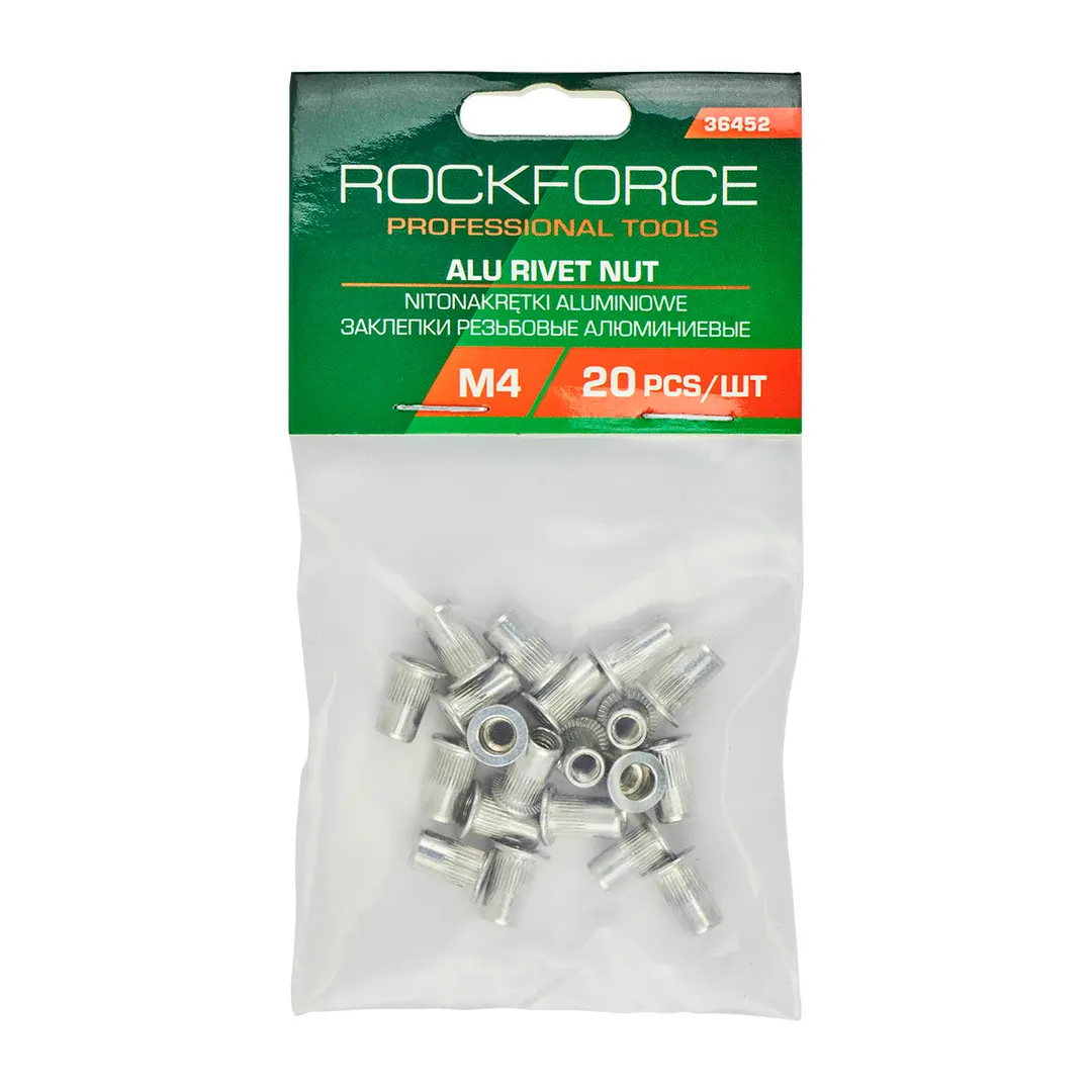 Заклепки резьбовые алюминиевые М4 (20шт./к-т) RockFORCE Rock FORCE RF-36452