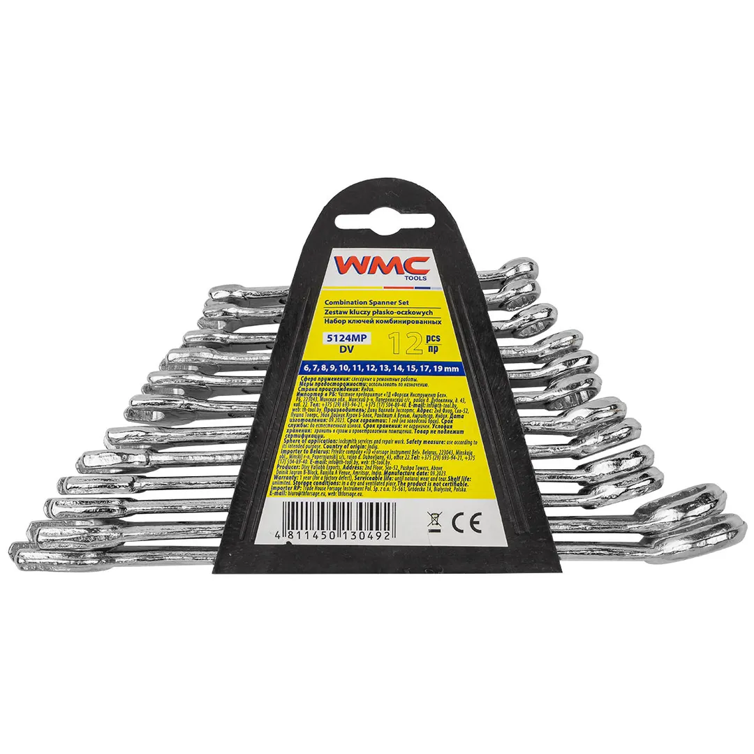 Ключи комбинированные, набор 12пр. (6-15, 17, 19мм) WMC TOOLS WMC-5124MP DV