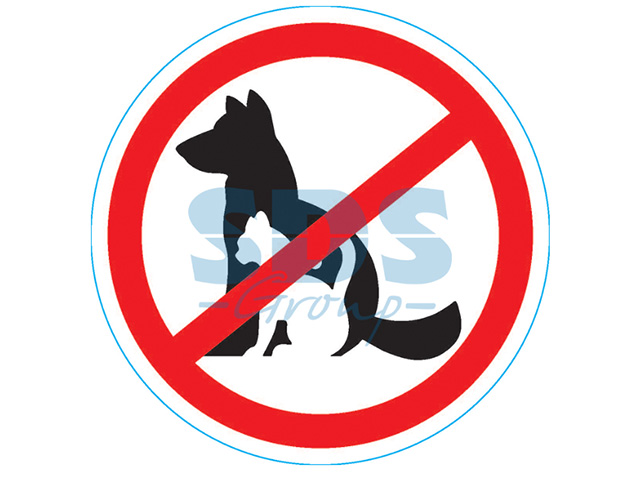 Наклейка запрещающий знак "С животными вход запрещен" 150*150 mm  ...REXANT 56-0039