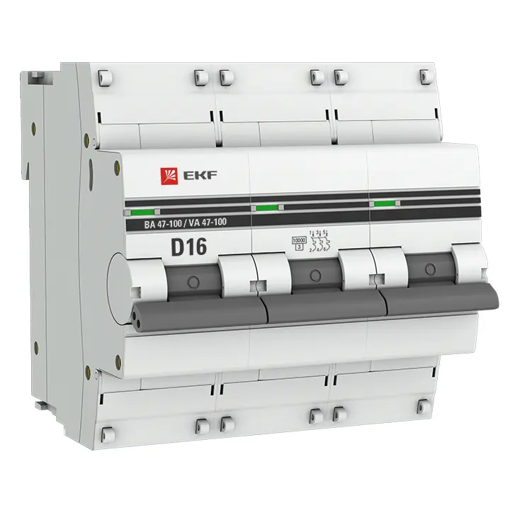 Авт. выкл. 3P 16А (D) 10kA ВА 47-100 PROxima EKF mcb47100-3-16D-pro