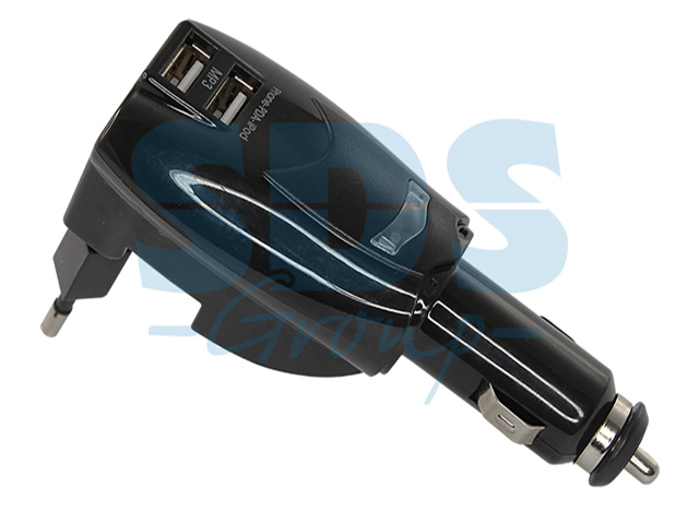 Устройство зарядное универсальное трансформер авто, сетевое 2 USB (2х1000 mA) c индикатором, блистер...REXANT 18-1185-1