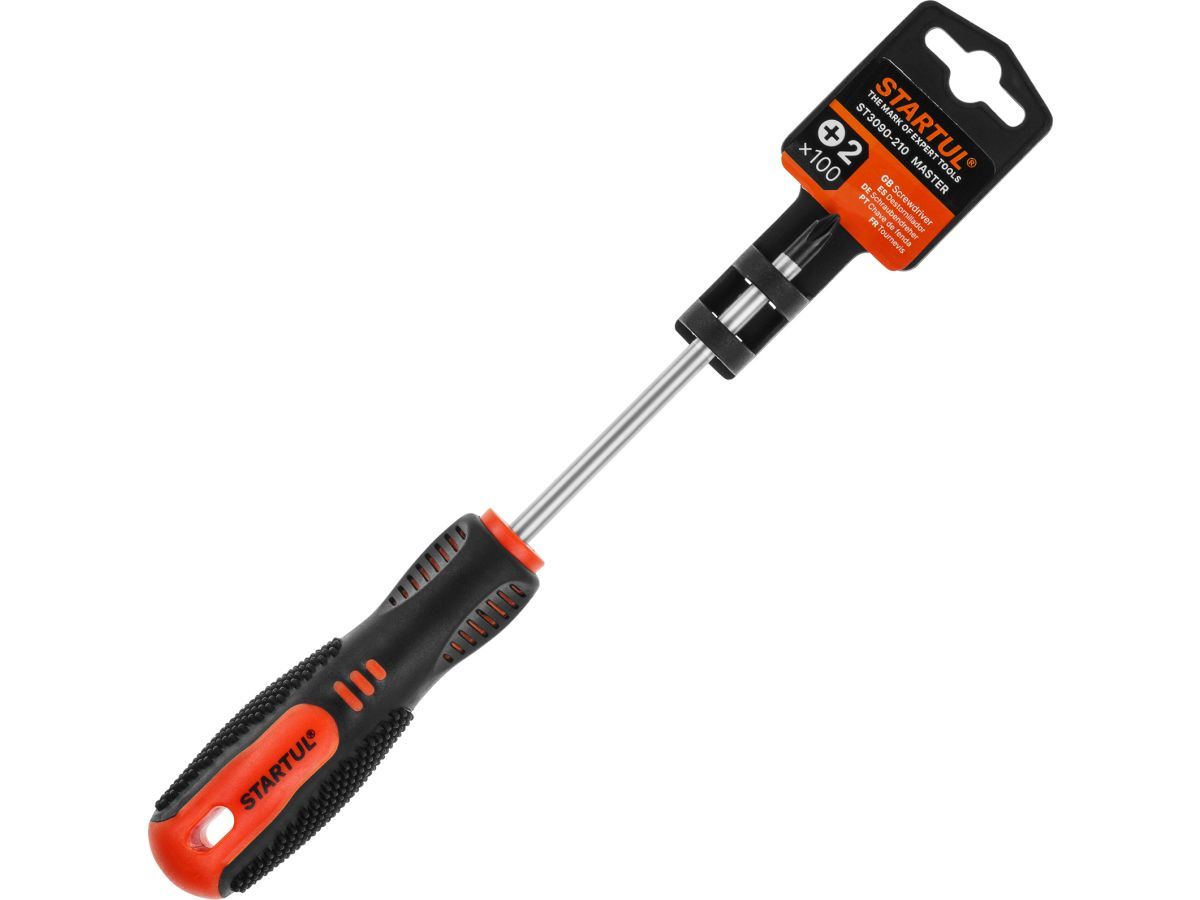 Отвертка "+" №2 100мм PH MASTER (ST3090-210) (крестовая Phillips, двухкомп. рукоятка Anti-Slip) STARTUL ST3090-210