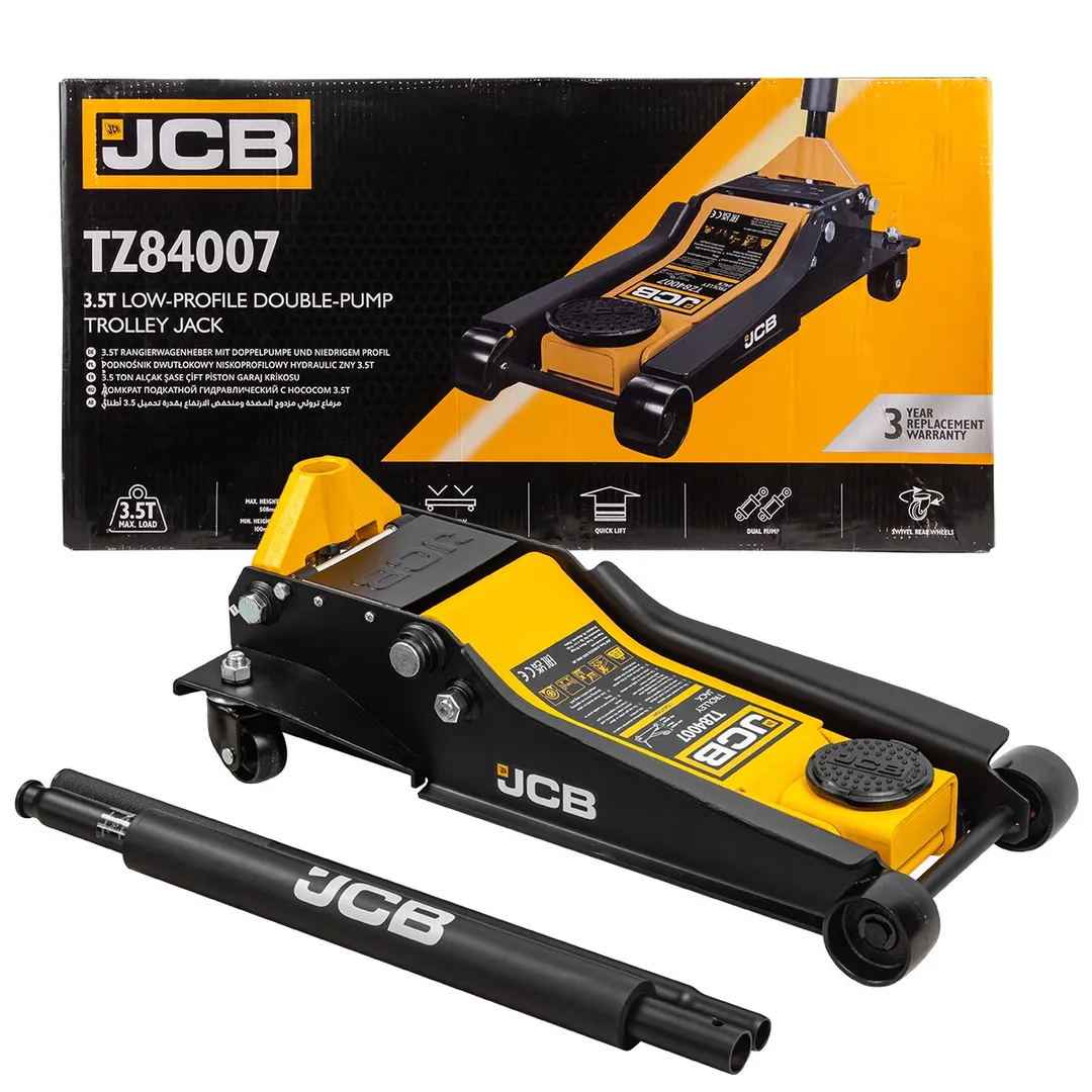 Домкрат подкатной гидравлический 3.5т (h min 100мм, h max 508мм) JCB JCB-T84007 (TZ)