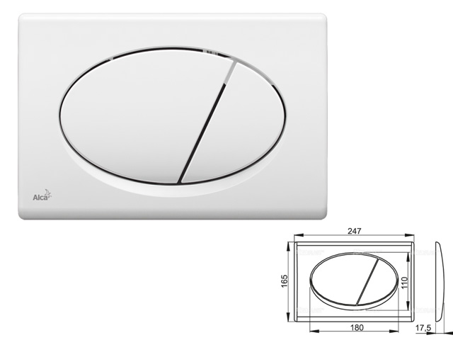 Кнопка для инсталляции (белая)  Alcaplast M70-BL-01