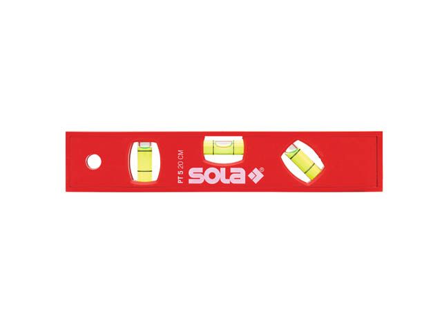 Уровень 200мм, 3 глазка, пластмассовый, с магнитами, РТM 5 20, SOLA 01430601