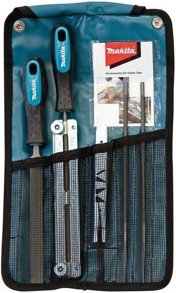 Набор для заточки цепи (3 напильника с ручками, шаблон, сумка) MAKITA D-72154
