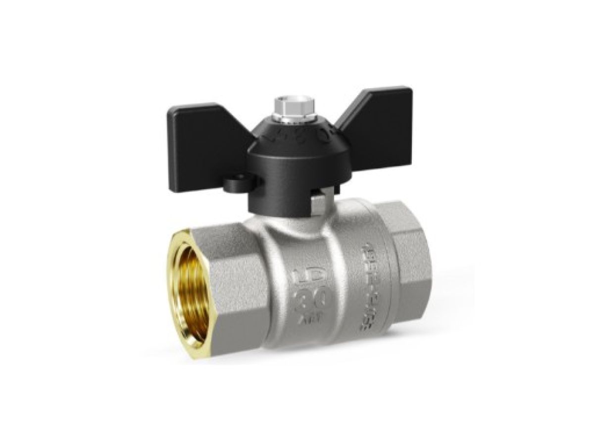 Кран шаровый 1 1/4" вн.-вн. бабочка PN 25 LD LD.47.111.1.32.M02