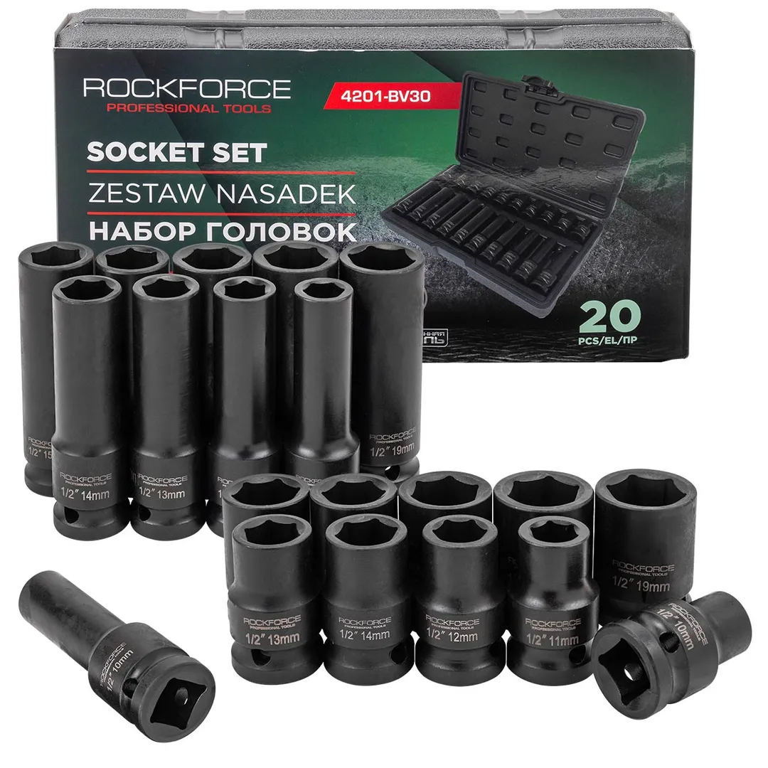 Набор головок 20пр. 1/2" 6гр RockFORCE RF-4201-BV30