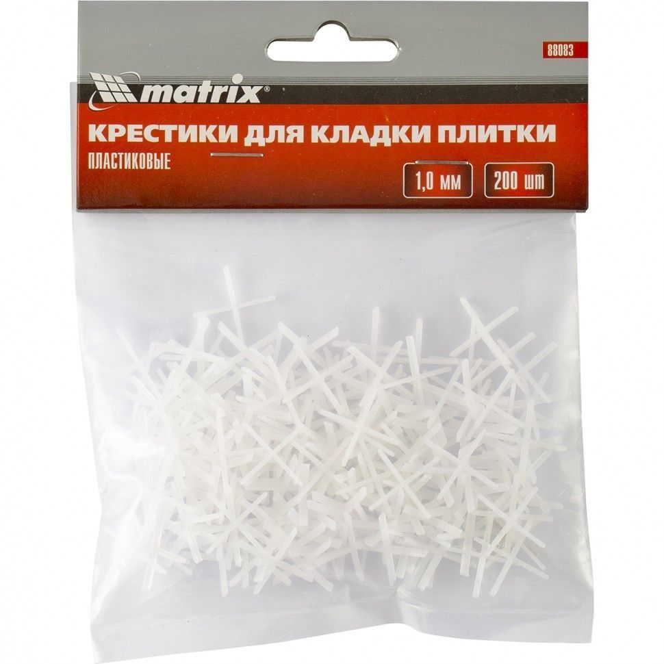 Крестики, 1.0 мм, для кладки плитки, 200 шт. Matrix 88083