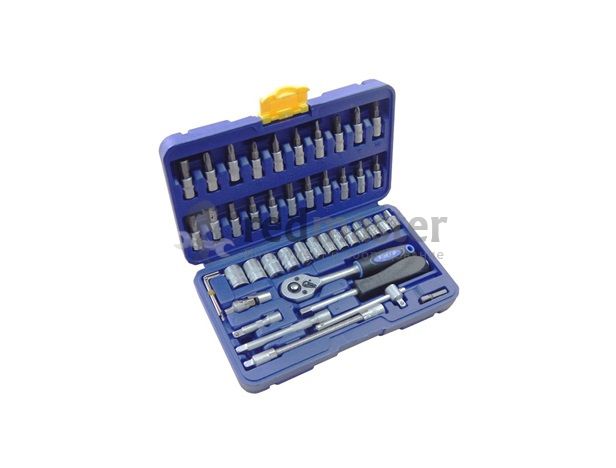 Набор инструментов 1/4", 46пр. (6гр.) профи (4-14мм) в кейсе  ...KINGTUL KT46