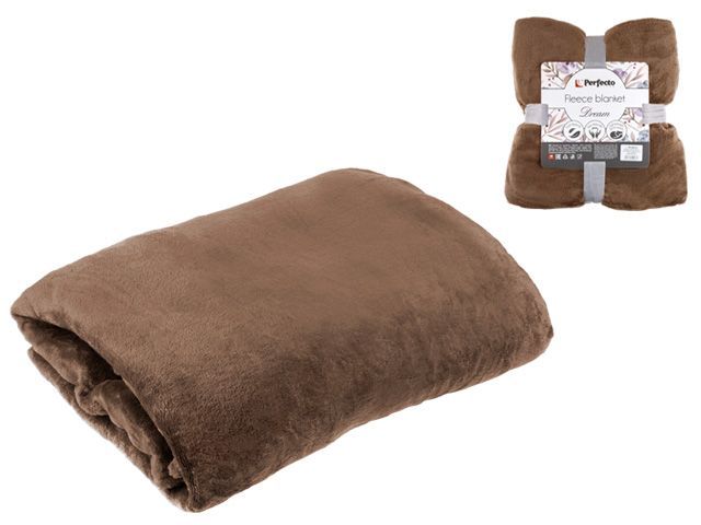 Покрывало флисовое 150x200 см., коричневое, серия Dream PERFECTO LINEA 60-150203