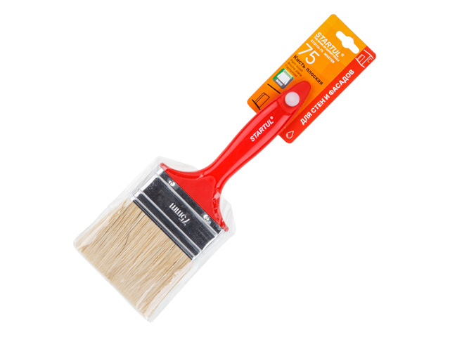 Кисть плоская 3"-75 мм. смеш. щетина (стены, фасады) MASTER STARTUL ST0113-75
