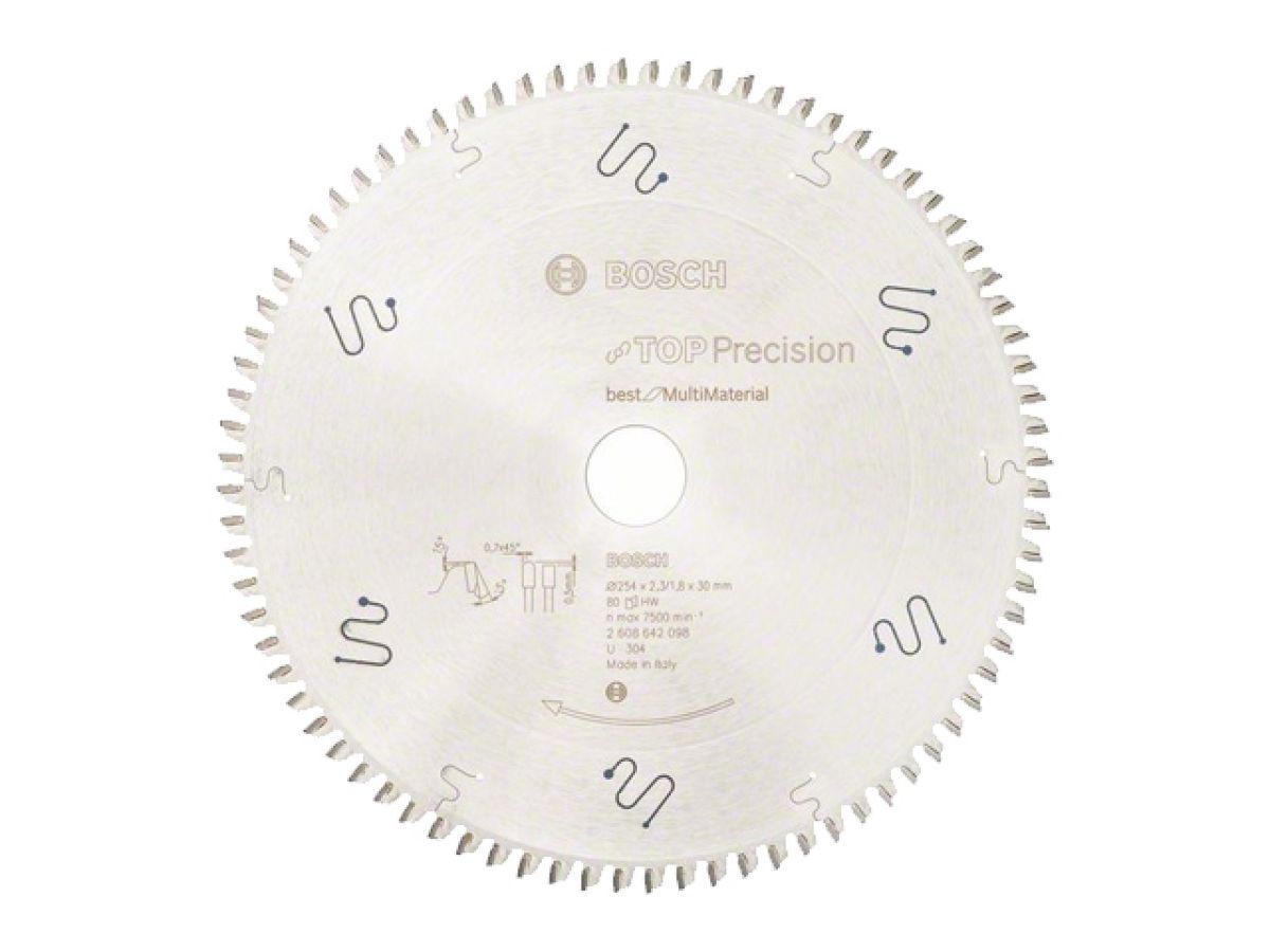 Диск пильный 254х30 mm 80 зубьев универсальный BEST FOR MULTIMATERIAL (твердосплавный зуб) BOSCH 2608642098