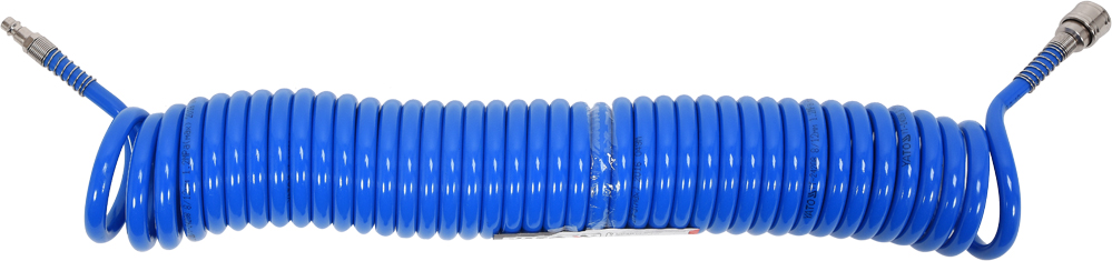 Шланг спиральный для воздуха с фитингами 8х12мм 10м (PU) YATO YT-24208