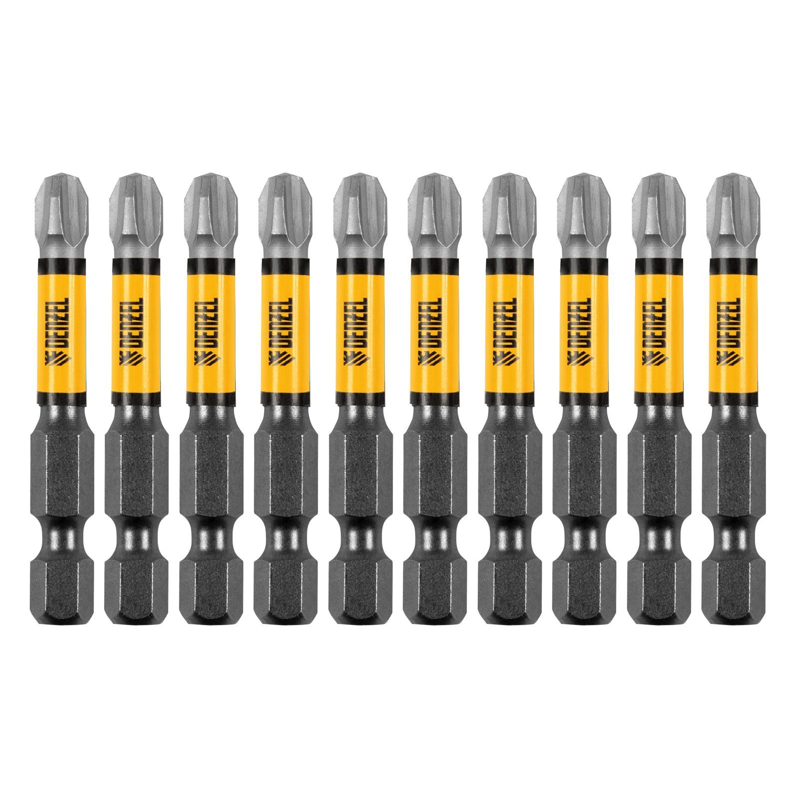 Набор бит торсионных PH3x50 mm, лазерная обработка шлица, сталь S2, 10 шт. DENZEL 11690