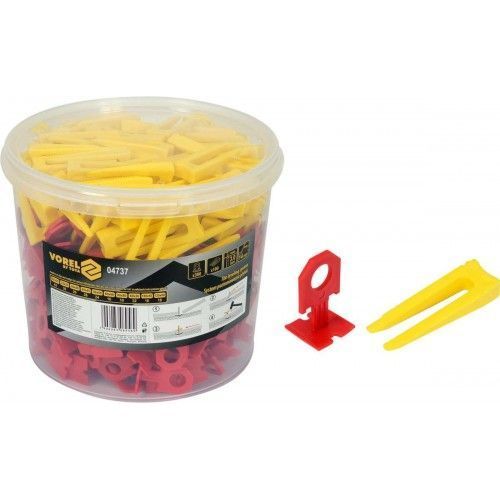 Система для выравнивания плитки 3mm (клипсы 300шт. + клинья 100шт.)   04737...VOREL 