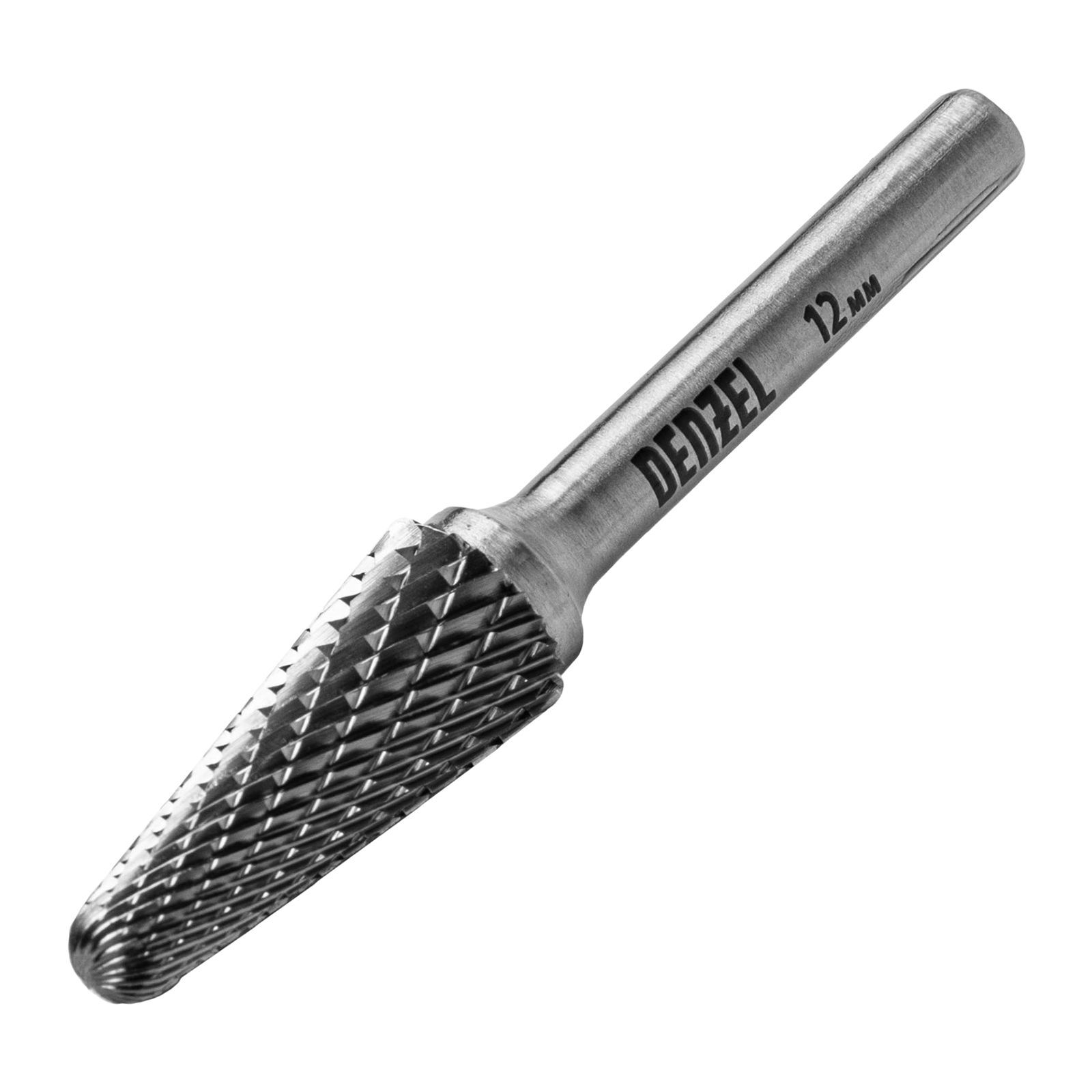 Борфреза по металлу твердосплавная, коническая закругленная, тип-L, 12 mm Denzel 72071