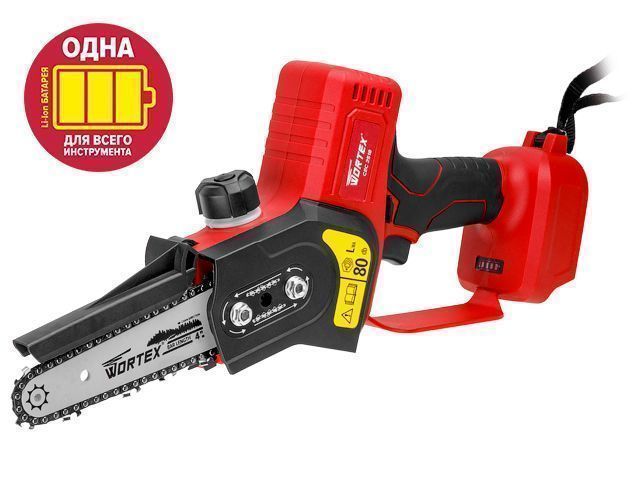 Аккумуляторная мини-пила, 18В, 1АКБ 4 Ач, З/У, шина 10 см, 1/4", 3 mm CEC 2518 ALL1  WORTEX 323167