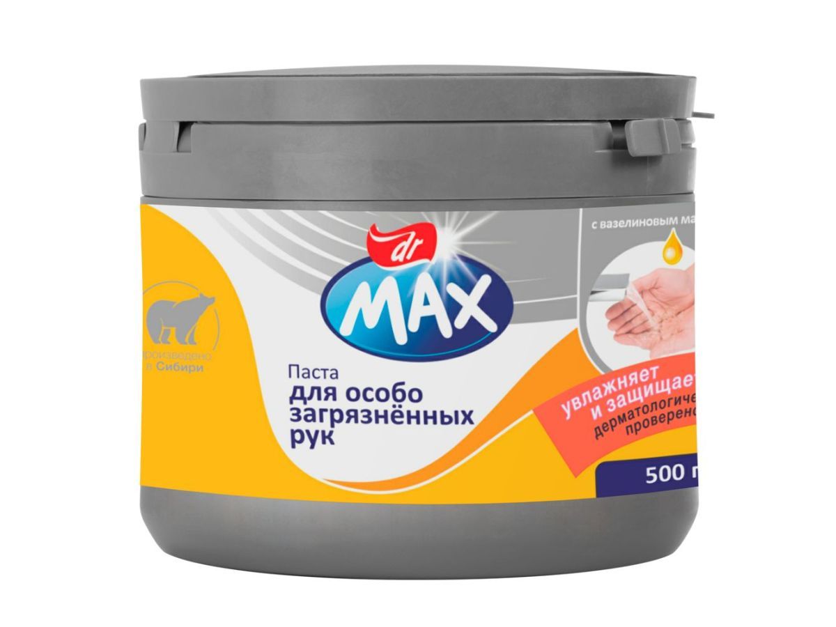 Паста для рук с очищиющим эффектом для особо загрязненных рук с вазелиновым маслом 500г. DR. MAX CP-225-B500-PVZ