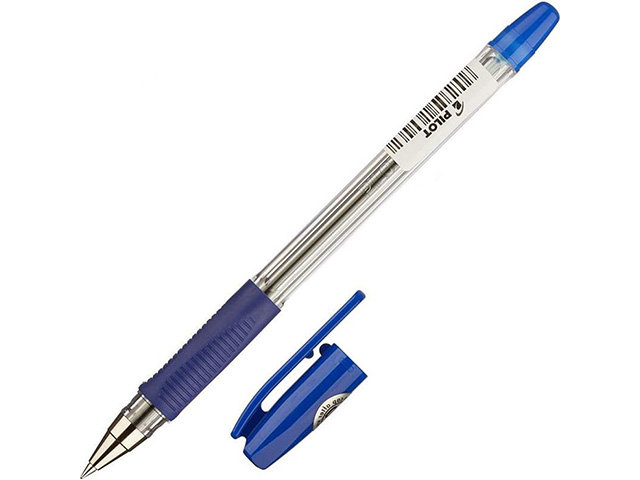 Ручка шариковая BPS 0,5 мм синий, резиновый грип,  PILOT BPS-GP-EF-L