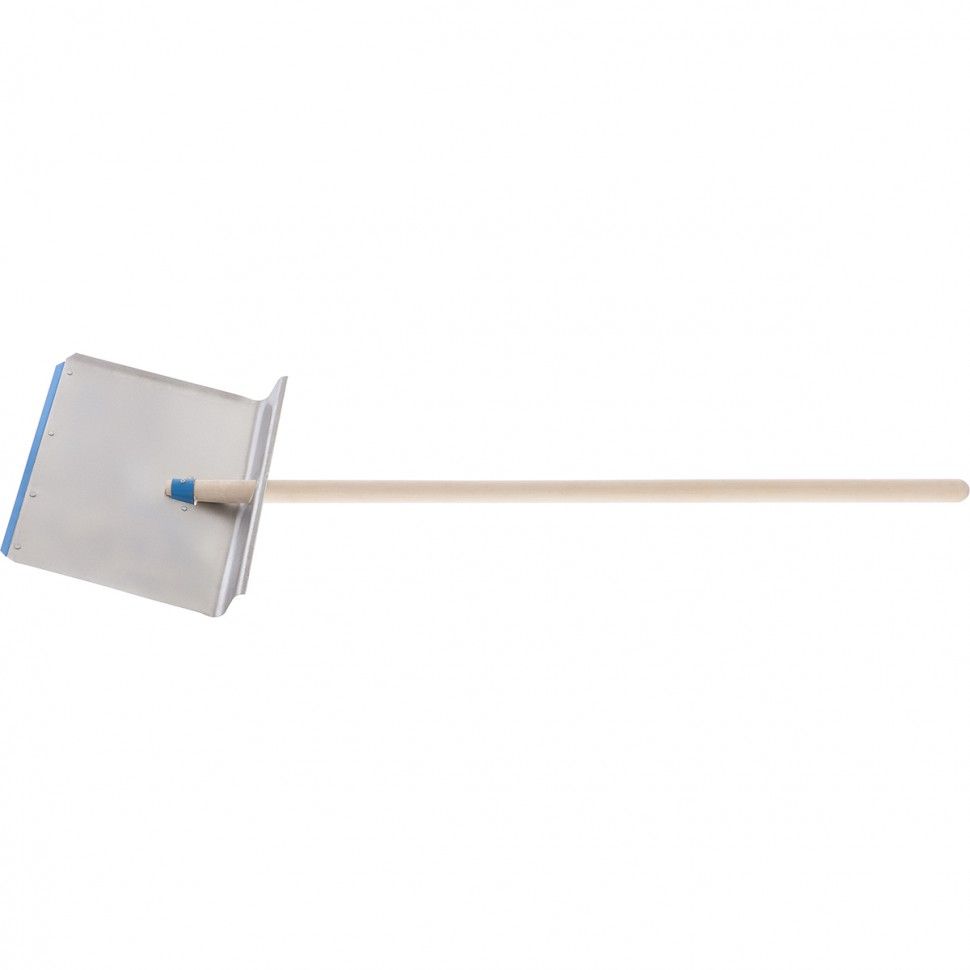 Лопата для уборки снега тротуарная, алюминиевая, 500х400х1420, деревянный черенок Сибртех 61489