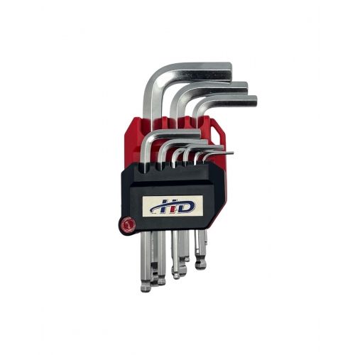 Ключи торцевые шестигранные c шариком 1,5-10мм короткие (набор 9шт.) CrV H-D HD-0505