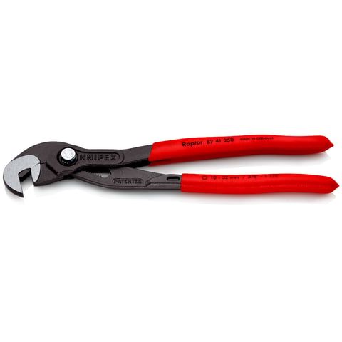Клещи переставные RAPTOR®- гаечный ключ, 10 - 32 мм (3/8" - 1 1/4"), L-250 мм, Cr-V, серые...KNIPEX 8741250