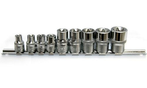 Набор головок 3/8", 1/2", Е10-Е24, 9 пр. Е-профиль Force 4095