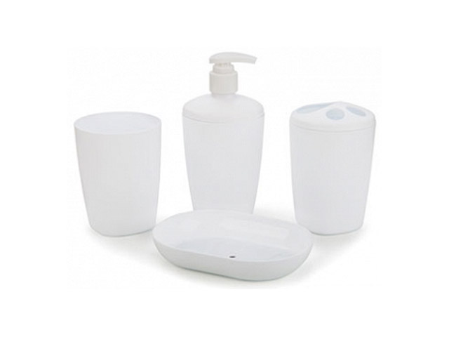 Набор аксессуаров для ванной комнаты Aqua, снежно-белый (160х100х230 mm)  ...BEROSSI АС22101000