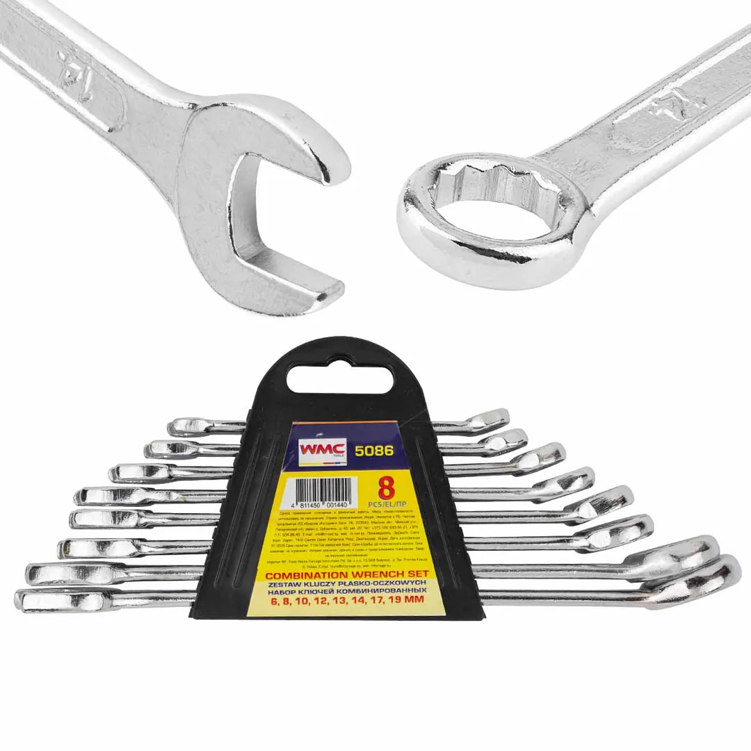 Набор ключей комбинированных 8 пр. (6 - 19 мм.) WMC TOOLS 5086