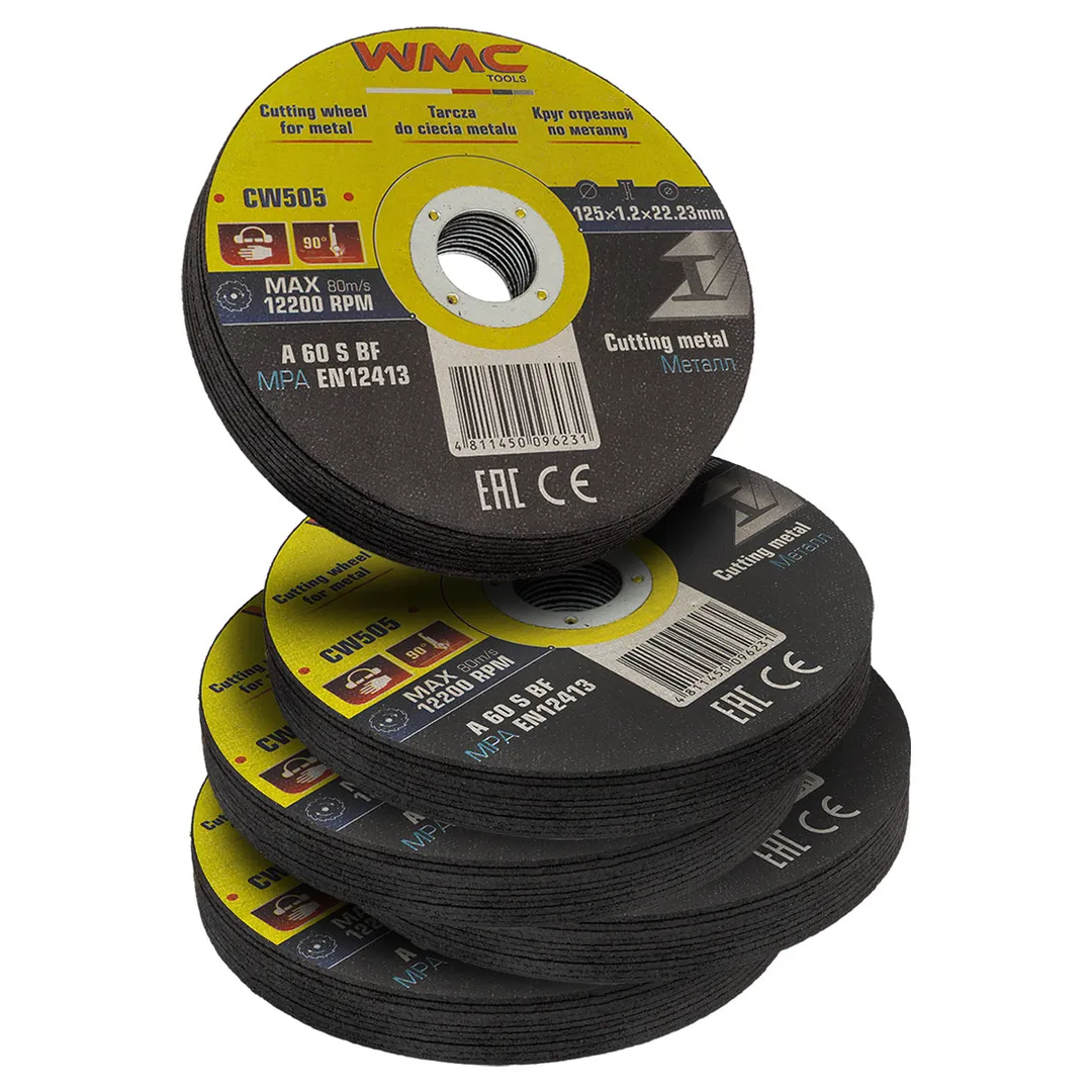 Круг отрезной абразивный 125x1.2x22.2мм ( К-т 50шт) WMC TOOLS WMC-CW505(50)