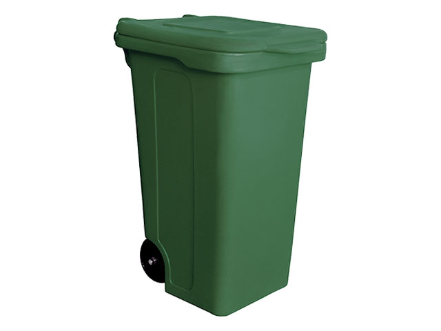 Контейнер для мусора пластик. 120л с педалью (зеленый)  БЗПИ 830112