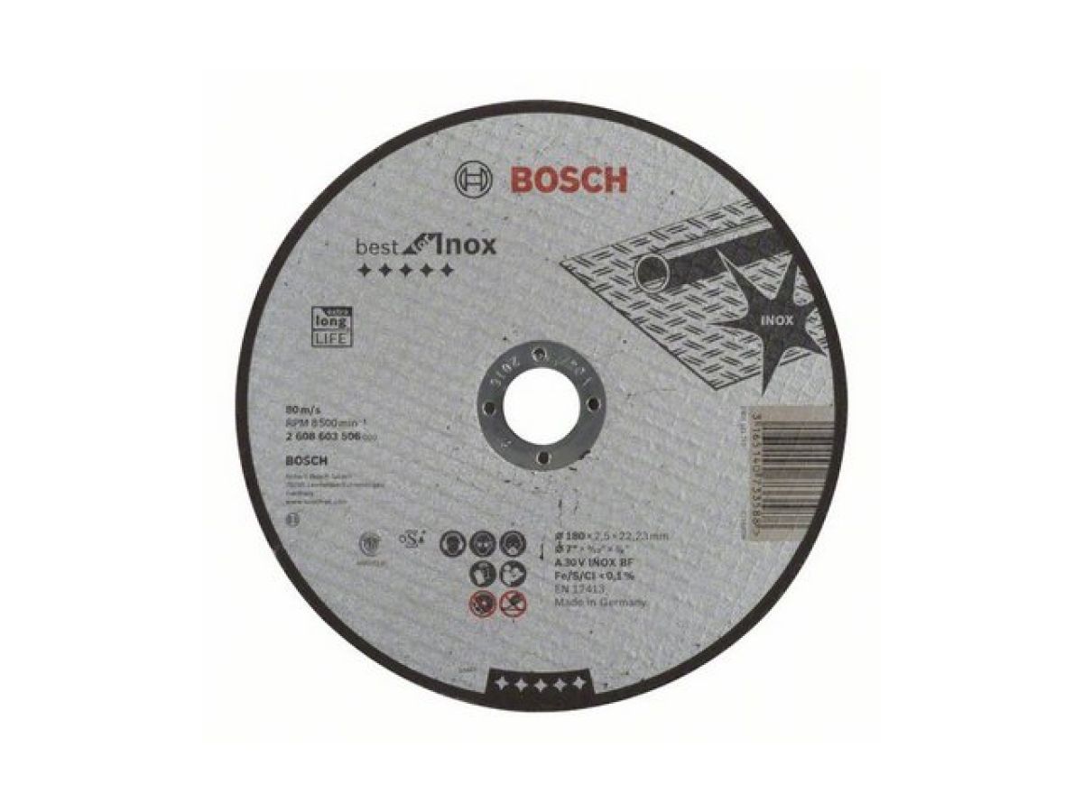 Круг отрезной 180x2.5x22.2 mm для нержавеющей стали Best BOSCH 2608603506