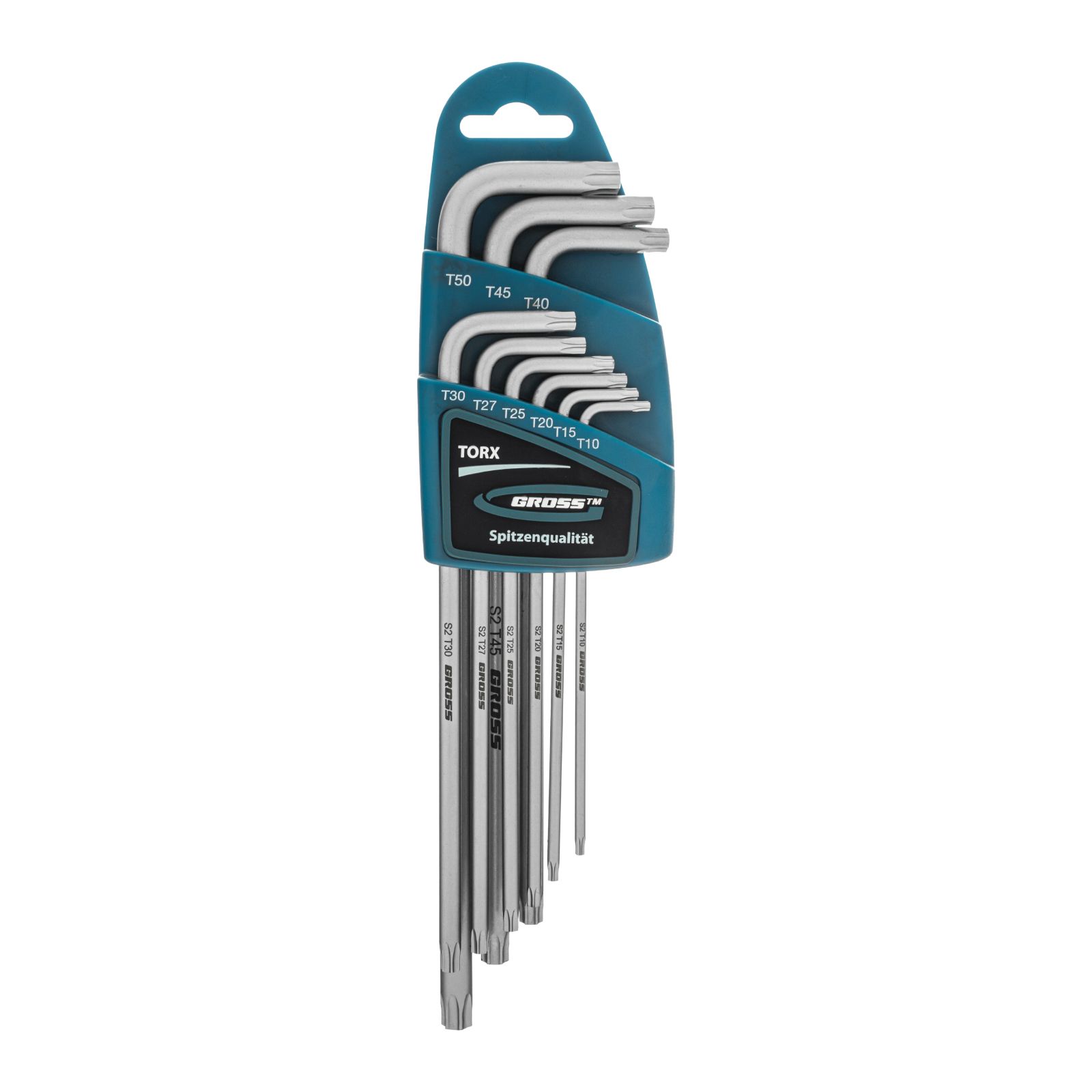 Набор ключей имбусовых TORX-TT, 9 шт: T10-T50, экстра-длин., S2, сатинированные Gross 16408