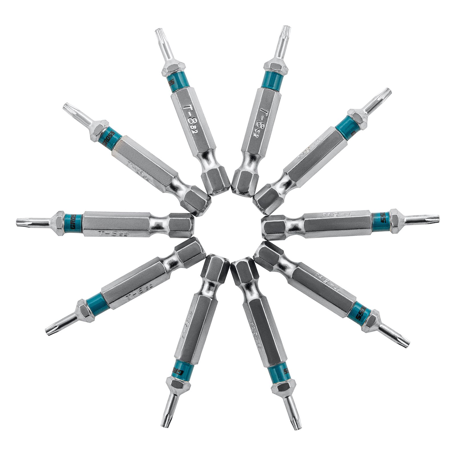 Набор бит TORX 8х50, сталь S2, 10 шт. Gross 11467