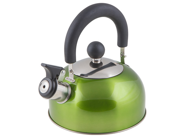 Чайник со свистком, нержавеющая сталь, 1.2 л, серия Holiday, зеленый металлик  ...PERFECTO LINEA 52-012013