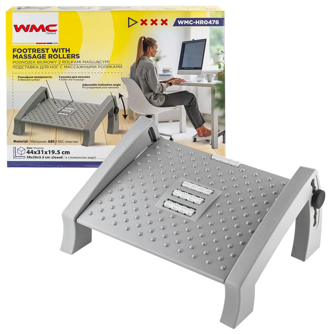 Подставка для ног с массажными роликами  WMC TOOLS WMC-Hr0478