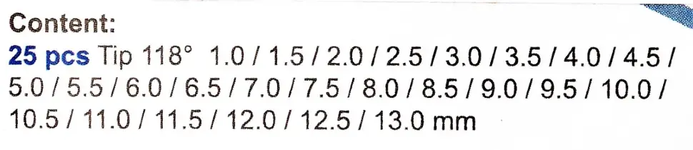 Набор сверл по металлу 25пр. Scheppach Sch-924U25