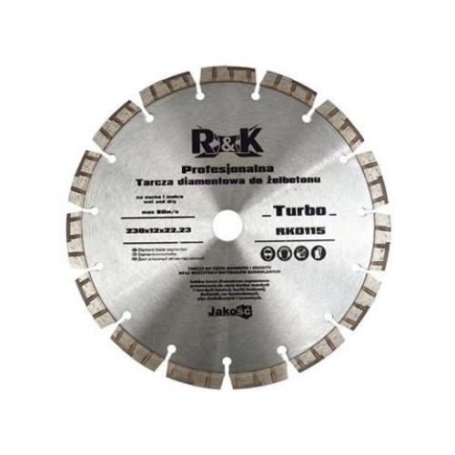 Круг алмазный Turbo 230х12х22.3mm "R&K"  GEKO RK0115