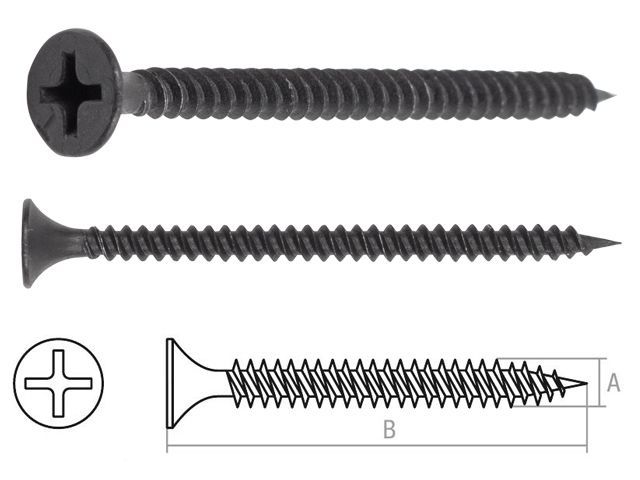 Саморез 3.5х25 mm для монтажа ГКЛ к металлу, фосфат (200 шт.)  STARFIX SMP1-96507-200