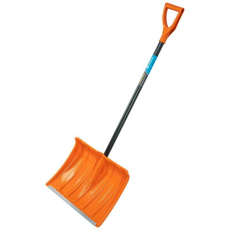 Лопата для уборки снега пластиковая, 490х370х1350 мм, стальной черенок, усиленная  ...Сибртех 61667
