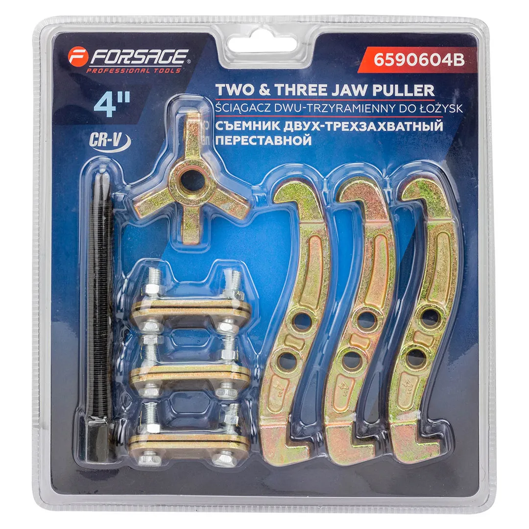 Съемник двух-трехзахватный переставной 4''  Forsage F-6590604B